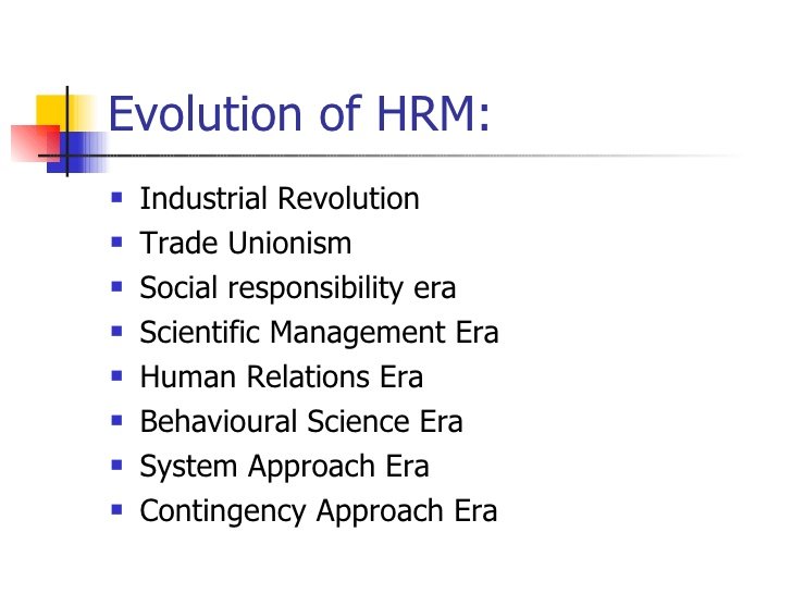 evolution and growth of human resource management