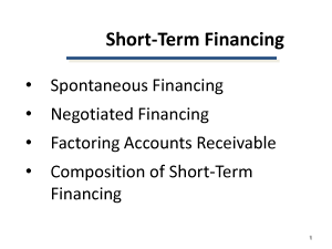 sources of short term financing