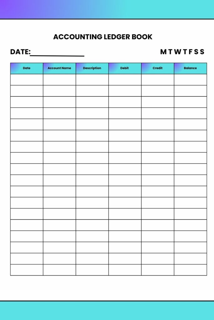 Accounting ledger book template for free download.