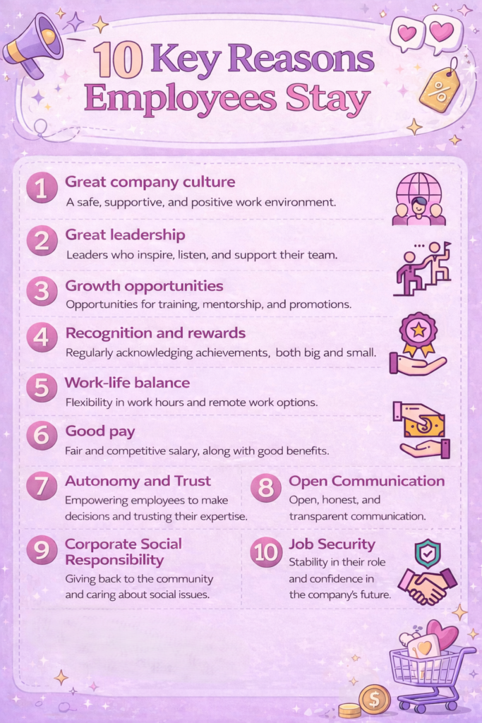 10 key reasons employees stay.