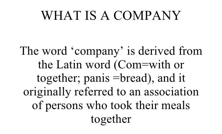 Definition of "What is a company?"