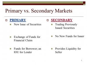 primary vs secondary stock markets