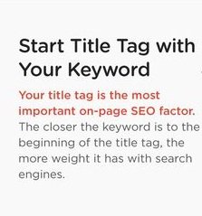 Title tag with keyword