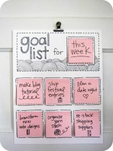 Goal list for the week.