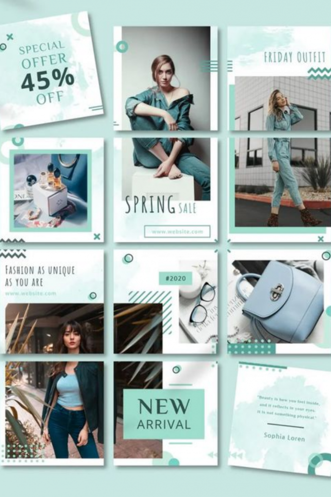 Pre designed ready to download instagram feed templates