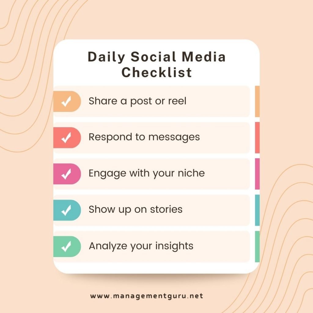 Daily social media checklist.
