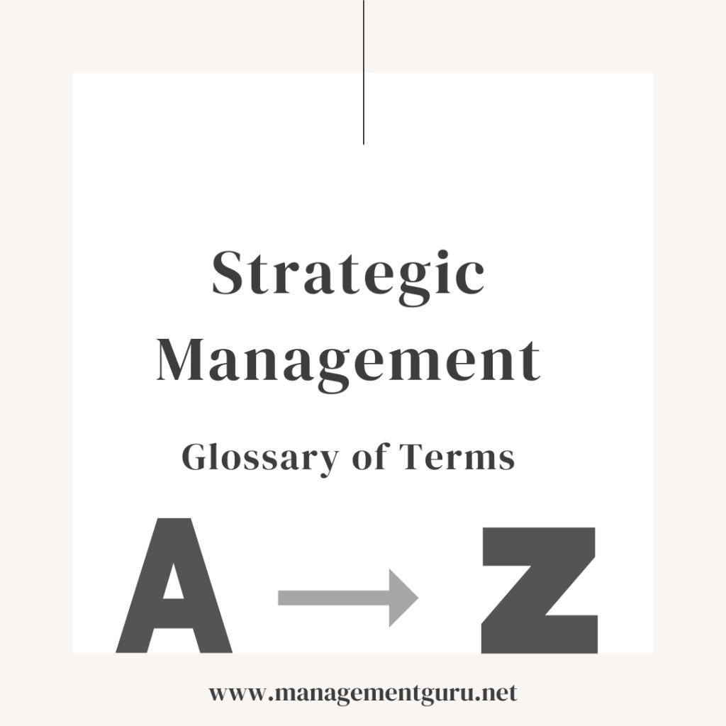 Strategic management glossary of terms.
