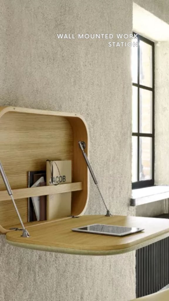Wall mounted work station a total killer when it comes to space saving.