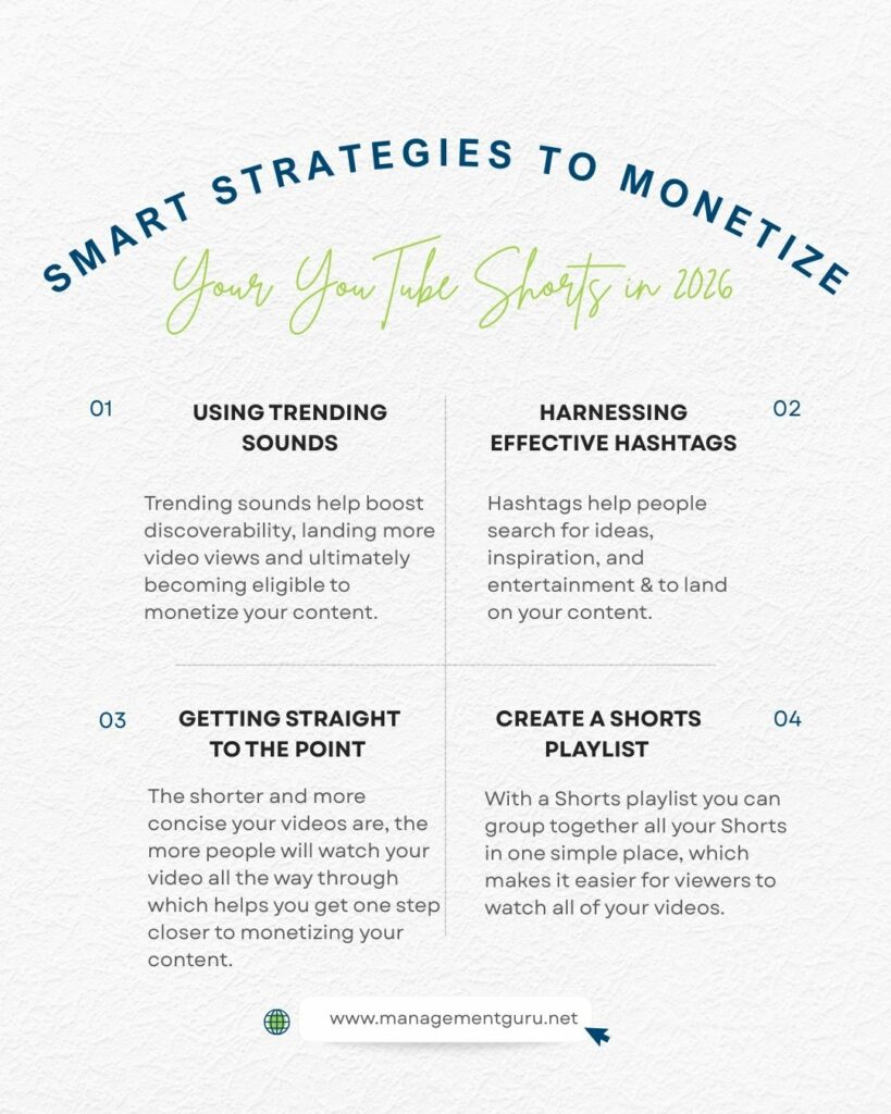 Smart strategies to monetize your YouTube shorts in 2026.